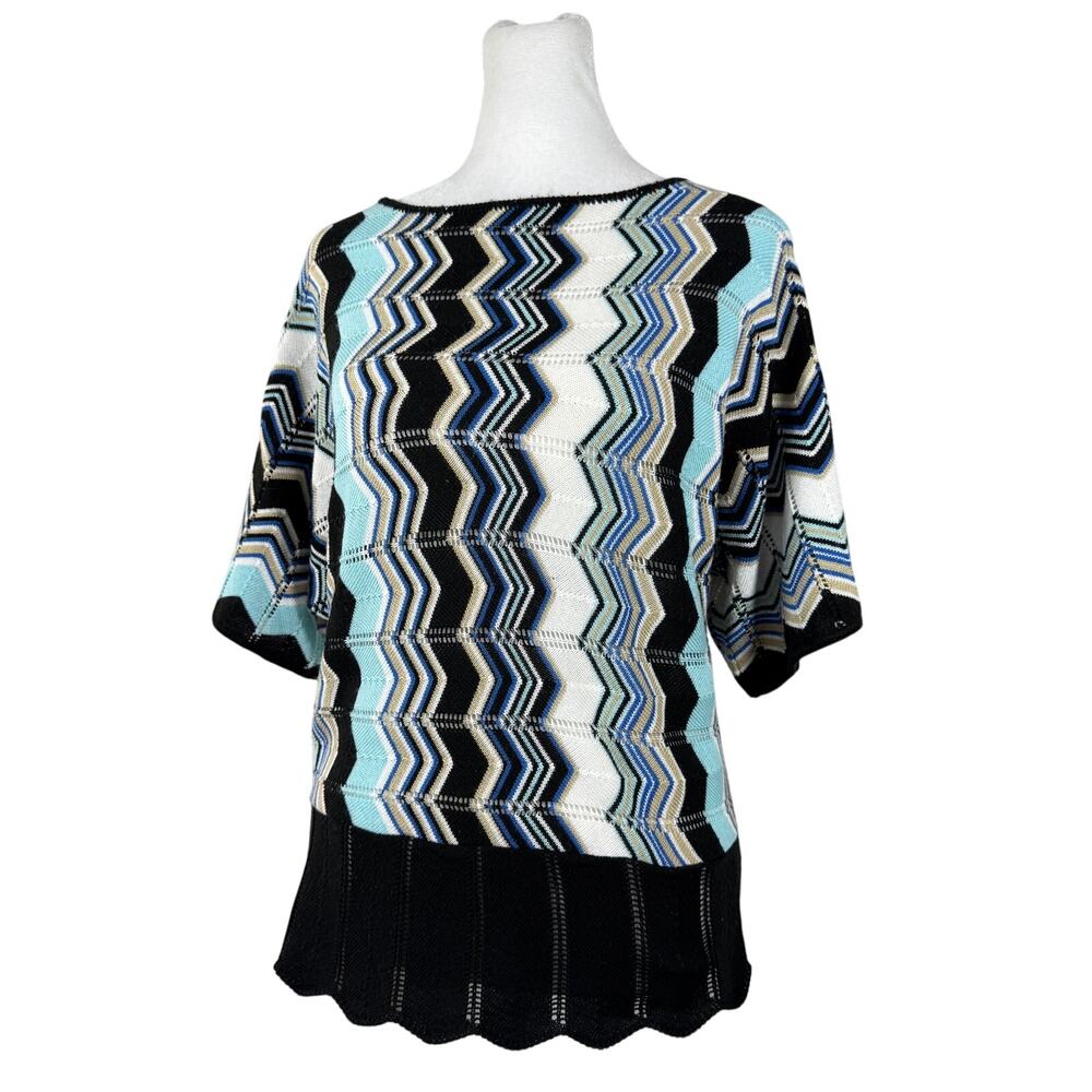 August Silk Petite Multicolored Striped Batwing Sleeve Sweater